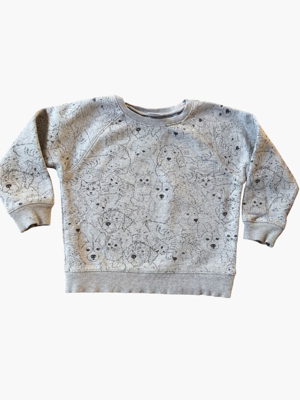 Hanna Andersson Cats Dogs Print Sweatshirt Unisex Cotton Size 4 100cm